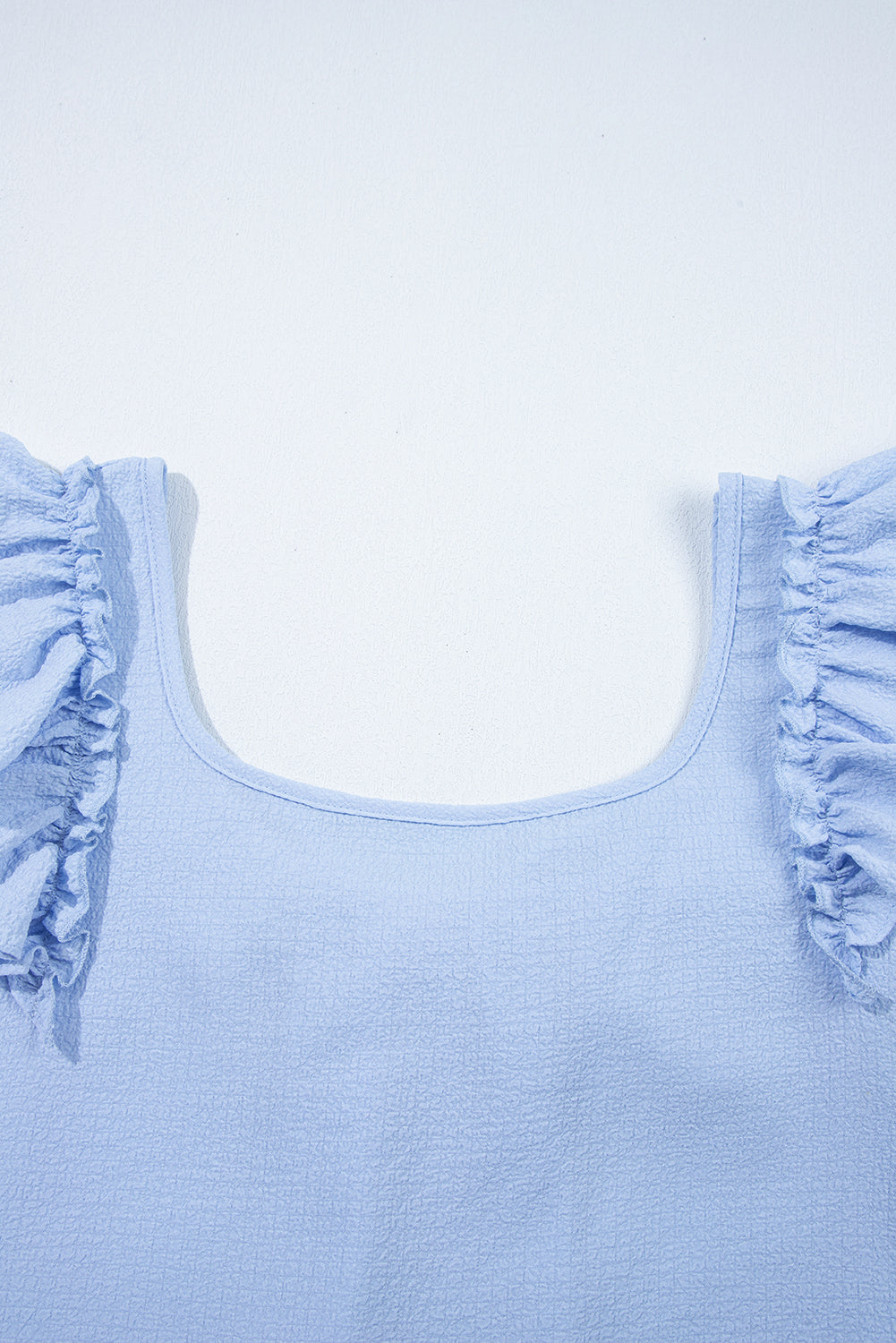 Gossamer Pink Textured Bow Frilled Ruffle Sleeve Blouse